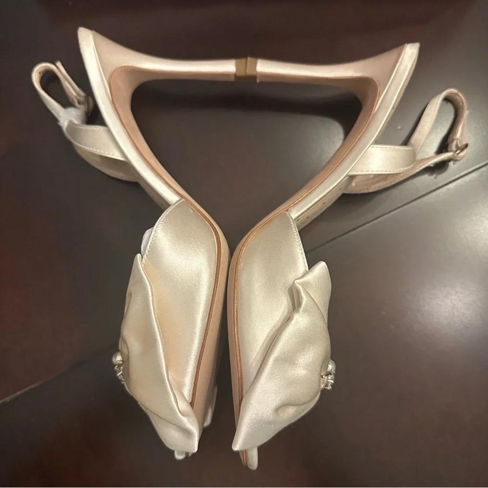 NIB Kate Spade Happily Slingback Pumps Size 8 Wedding Ivory